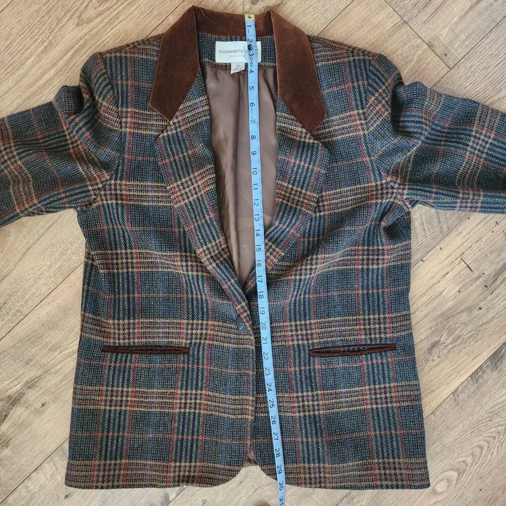 Vintage Plaid Blazer Size: 14P - Picture 16 of 16
